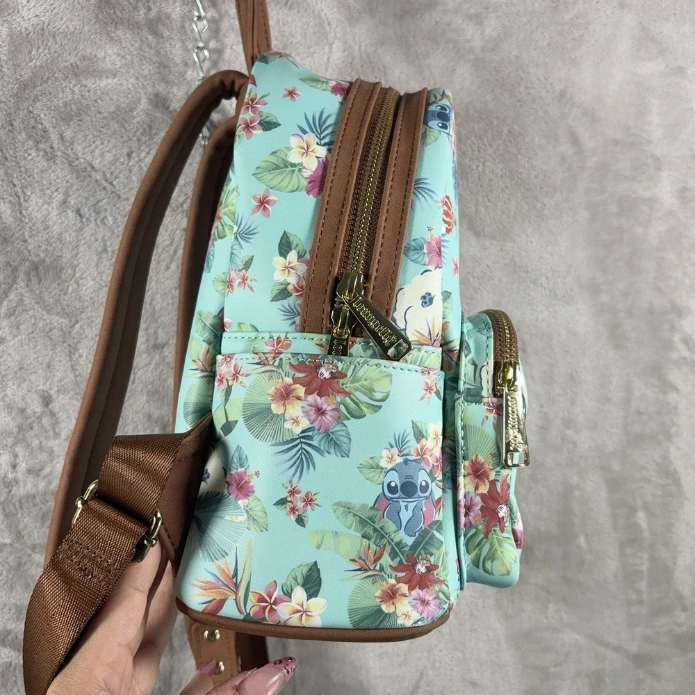 Loungefly Disney Lilo & Stitch Tropical Floral Mini Backpack Bag AOP